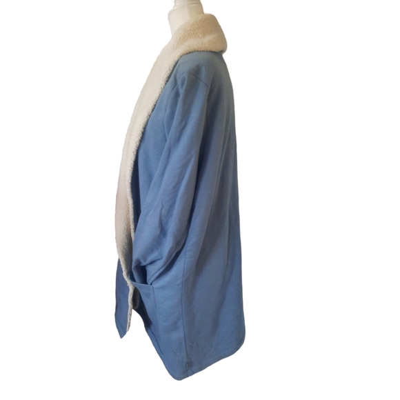 Eddie Bauer soft warm open 2 pocket cardigan light blue size 2XL - Picture 6 of 9